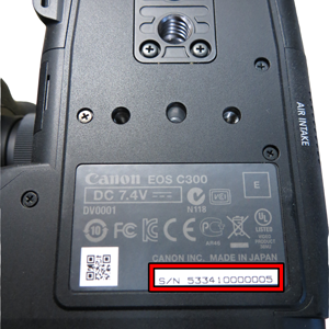 can read serial number on canon camera